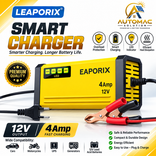 Leaporix smart battery charger 12V 4A